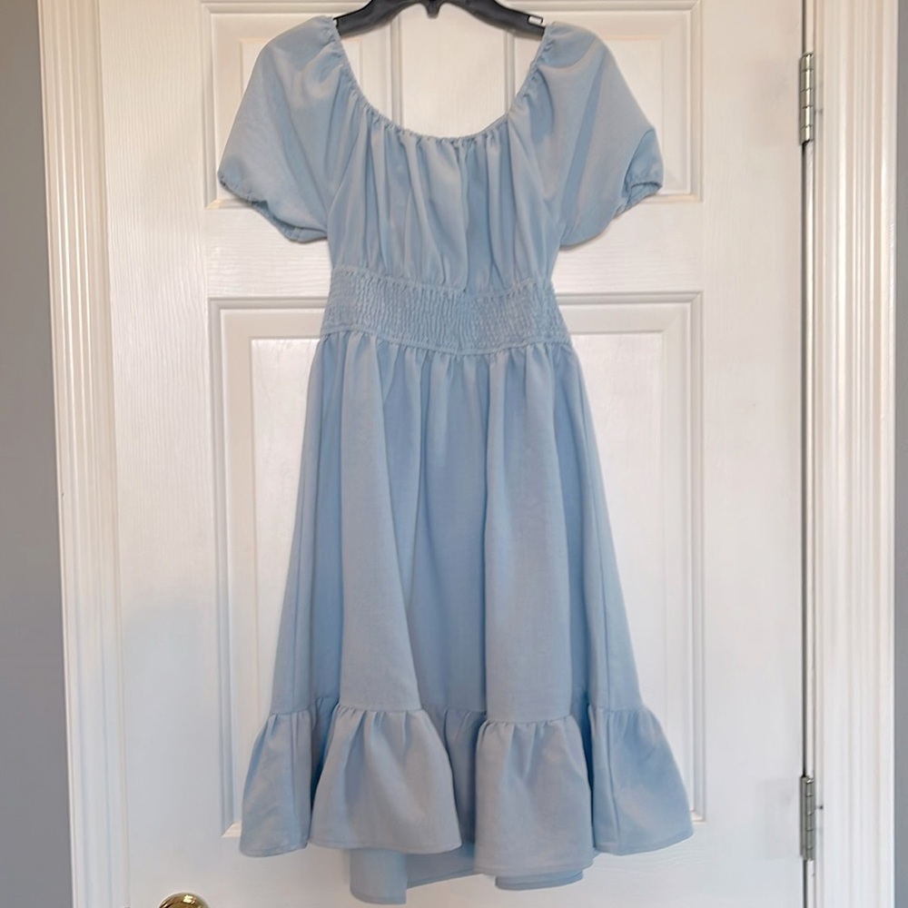 Light Blue dress ties in back